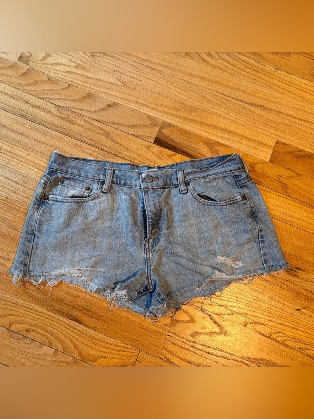 Levi's Light Blue Distressed Cutoff Denim Shorts